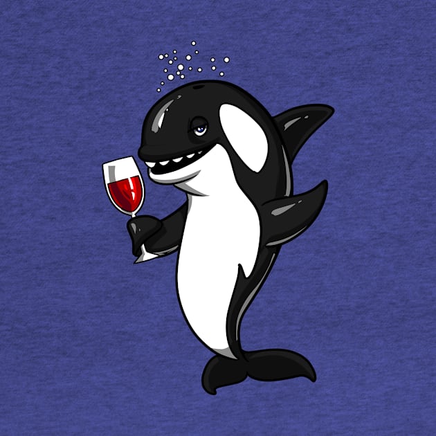 Orca Killer Whale Wine Drinking Funny Ocean Party by underheaven